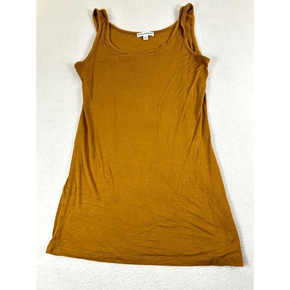 Zenana Outfitters Tank Top Women Size L Brown RT-8352 Stretch Lightweight Basic